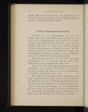 Volta's Fundamentalversuch.