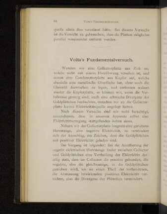 Volta's Fundamentalversuch.