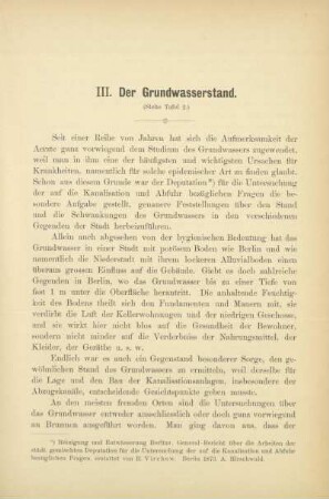 III. Der Grundwasserstand