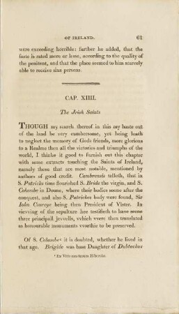 Cap. XIV. The Irish Saints