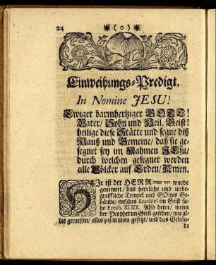 Einweihungs-Predigt.