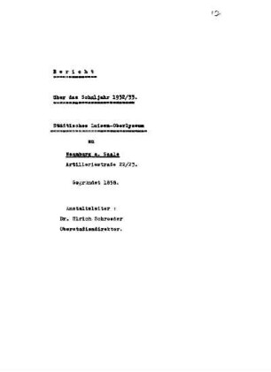 1932/33: Bericht ... - 1932/33