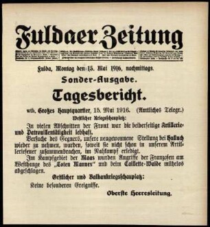 Ausgabe vom Montag, den 15. Mai 1916.