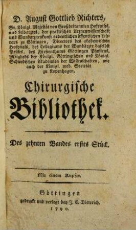 Chirurgische Bibliothek. 10. 1790