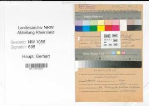 Entnazifizierung Gerhart Haupt , geb. 03.06.1911 (Drogist)