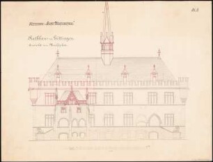 Rathaus, Göttingen: Ansicht vom Marktplatz 1:100