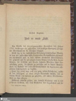 Erstes Kapitel. Und es ward Licht