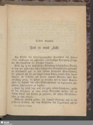 Erstes Kapitel. Und es ward Licht