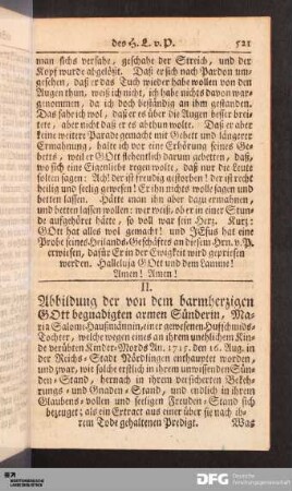II. Erbauliches Ende einer Kindsmörderin.