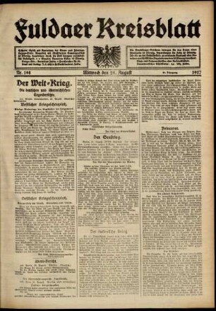 Ausgabe vom Mittwoch, den 29. August 1917.
