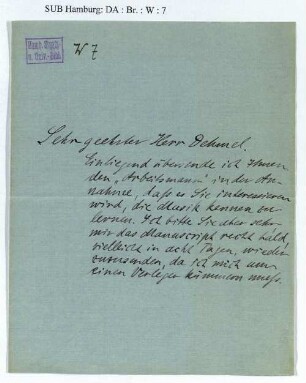 Brief an Richard Dehmel