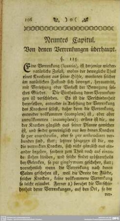 Neuntes Capitul. Von denen Verrenkungen überhaupt