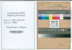 Entnazifizierung Wilhelm Hoevelmann , geb. 15.08.1912 (Studienrat)