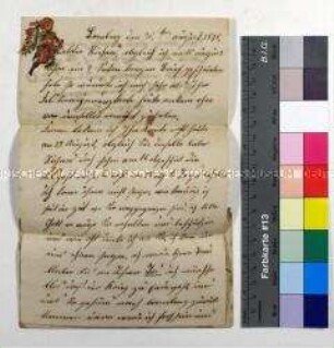 Brief von Emilie Schröder an ihren Verlobten Richard Klinkisch im Deutsch-Französischen Krieg (mit Briefumschlag)