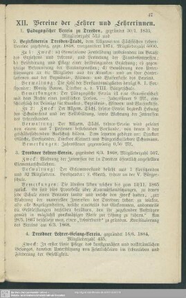 XII. Vereine der Lehrer und Lehrerinnen