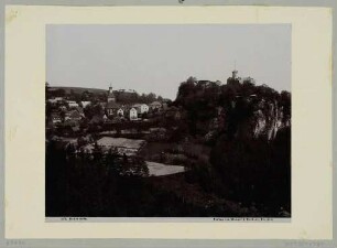 Stadt und Burg Hohnstein in der Sächsischen Schweiz von Westen, Blatt aus einer Serie