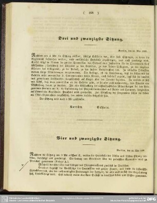 Drei und zwanzigste Sitzung