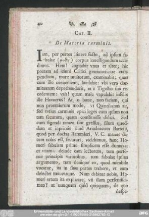 Cap. II. De Materia carminis.