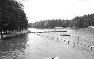 Weixdorf-Friedersdorf. Waldbad Weixdorf. Badeteich, Blick von der Nordostbucht nach Südwesten
