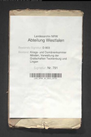 Die vom Untervogt Günzer zu Recke nachgesuchten Baugelder zur angelegten Neubauerei