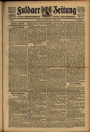 Erste Ausgabe vom Donnerstag, den 15. März 1906.
