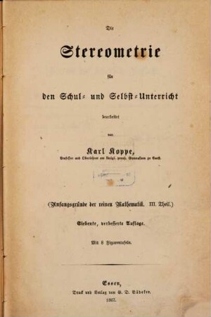 Anfangsgründe der reinen Mathematik, III