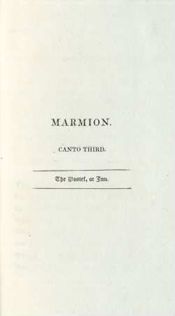 Marmion. Canto Third. The hostel, or inn
