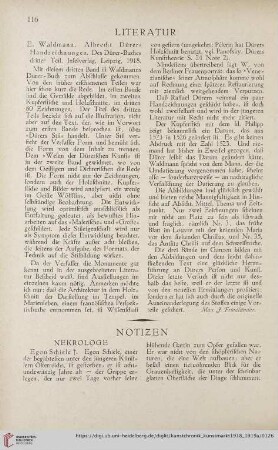 [Rezension von: E. Waldmann, Albrecht Dürers Handzeichnungen]