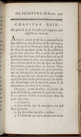 Chapitre XXIX. Du goût & de sa diversité par rapport aux différentes nations