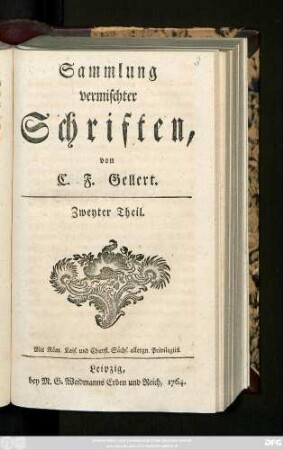 Theil 2: Sammlung vermischter Schriften
