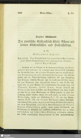Dritter Abschnitt. Der pontische Küstenstrich Klein-Asiens mit seinen Küstenflüssen und Hafenstädten