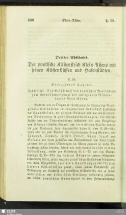 Dritter Abschnitt. Der pontische Küstenstrich Klein-Asiens mit seinen Küstenflüssen und Hafenstädten