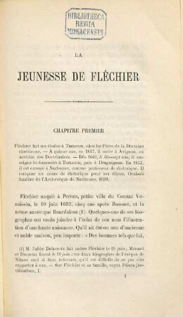 La jeunesse de Fléchier, I
