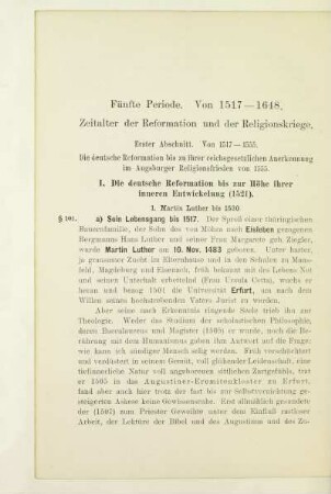 Fünfte Periode. Von 1517-1648. Zeitalter der Reformation und der Religionskriege