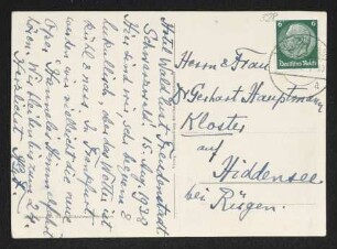 Brief von Hermann Georg Fiedler an Gerhart Hauptmann und Margarete Hauptmann