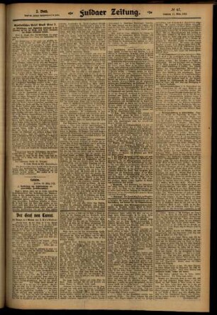 Zweite Ausgabe vom Samstag, den 22. März 1913.