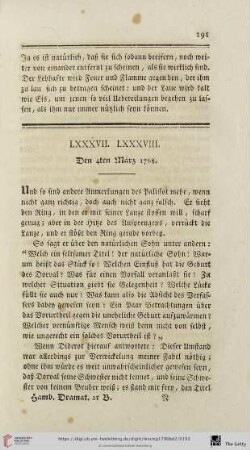 LXXXVII. LXXXVIII - XCV (Den 4ten März 1768 - Den 29ten März 1768)