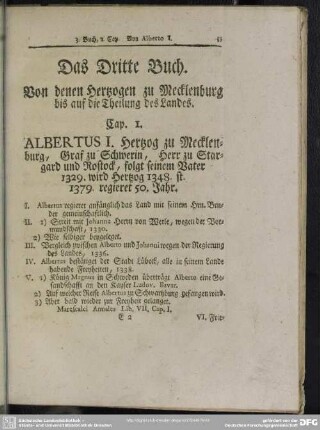 Das Dritte Buch. Von denen Hertzogen zu Mecklenburg bis auf die Theilung des Landes