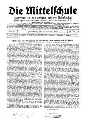 Unterricht und Erziehung im Landheim einer Mädchen-Mittelschule