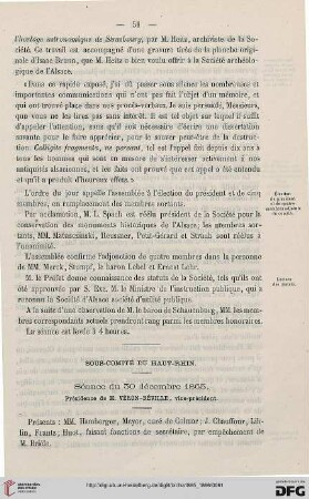 Sous-comité du Haut-Rhin: séance du 30 décembre 1865