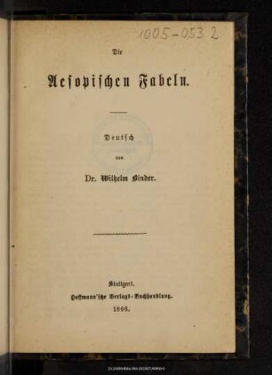 Die Aesopischen Fabeln