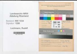 Entnazifizierung Rudolf Lochmann , geb. 19.02.1891 (Oberst)