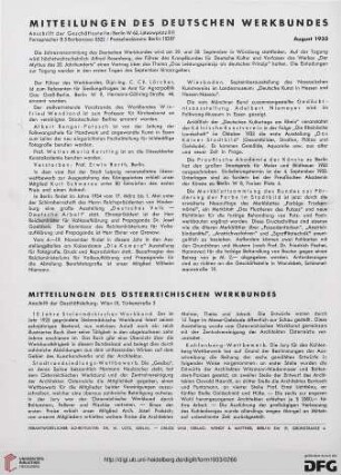 Mitteilungen des Österreichischen Werkbundes
