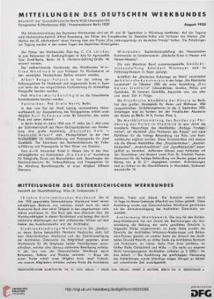 Mitteilungen des Österreichischen Werkbundes