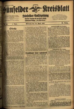 Erste Ausgabe vom Mittwoch, den 10. April 1935.