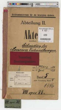 Auswirkung der Locarno-Verhandlungen: Bd. 5
