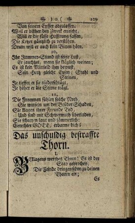Das unschuldig bestraffte Thorn.
