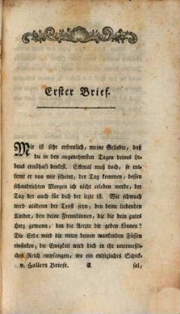 Albrechts von Hallers Briefe über die wichtigsten Wahrheiten der Offenbarung