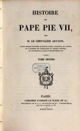 Histoire du Pape Pie VII. 2