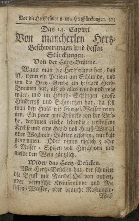 14. Von mancherley Herz-Beschwerungen ...